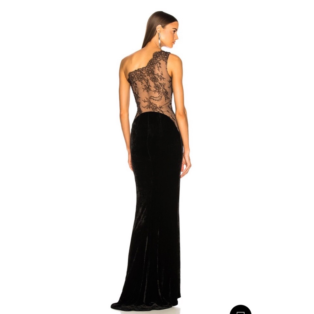 BRAND NEW Black Velvet and Lace One Shoulder Stella McCartney Gown